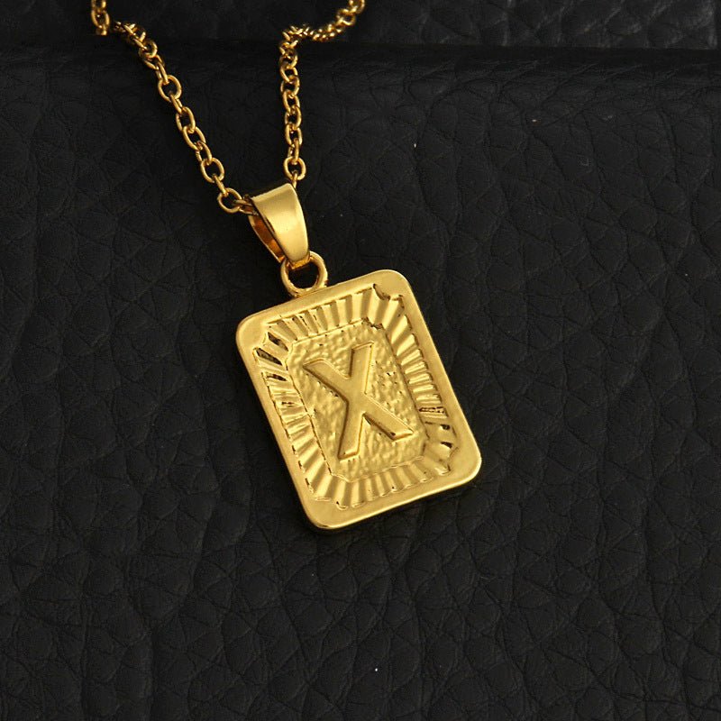 Gold letter necklace