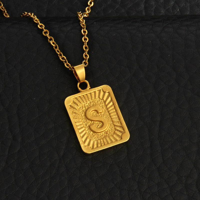Gold letter necklace