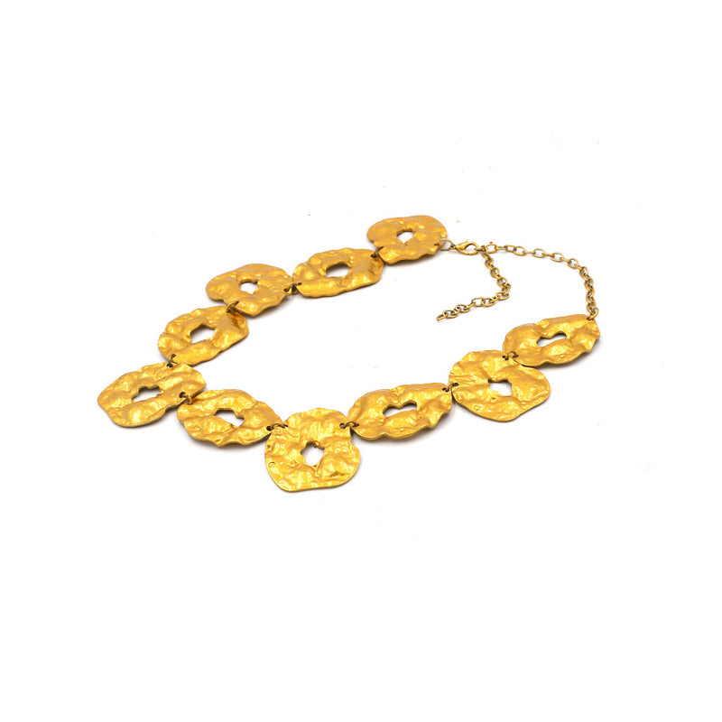 Irregular shape gold necklace