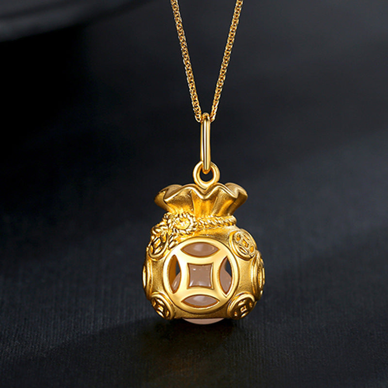 Vietnamese Sand Gold Antique Gold Collarbone Necklace