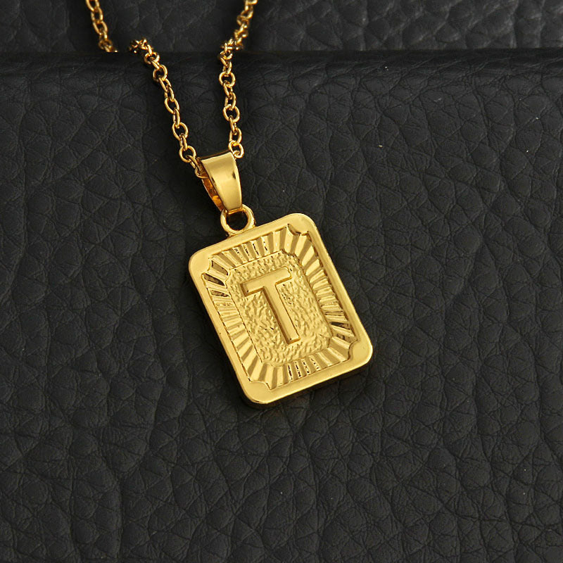 Gold letter necklace
