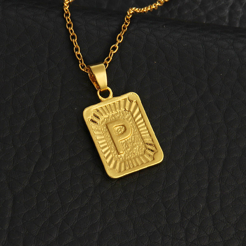 Gold letter necklace