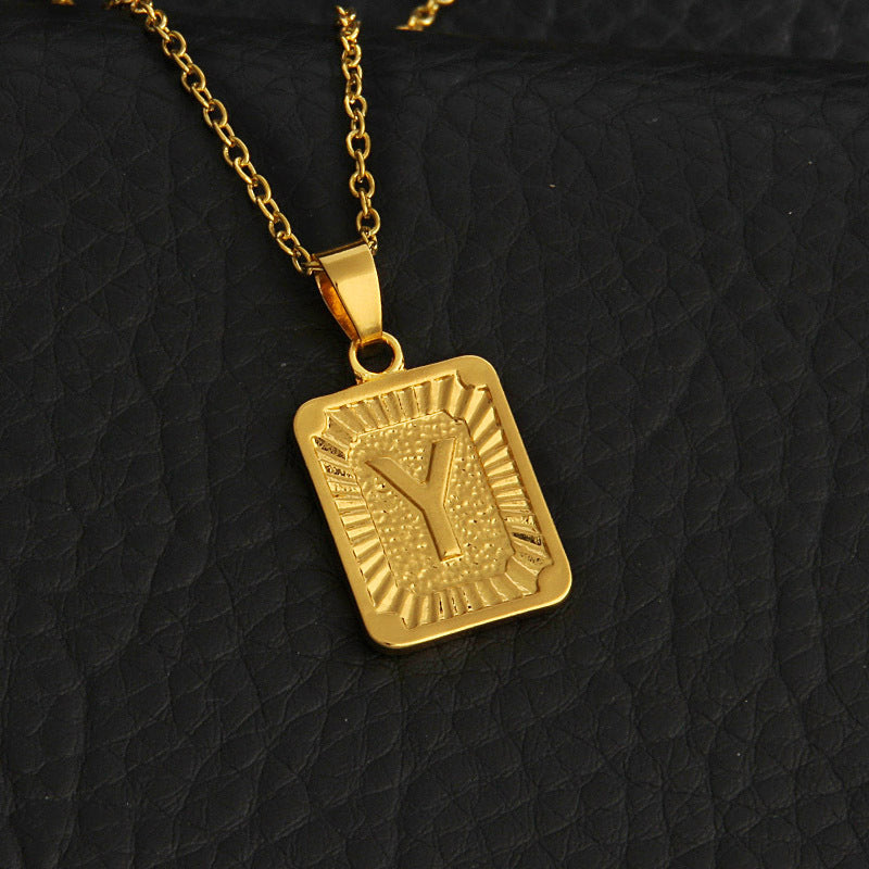 Gold letter necklace
