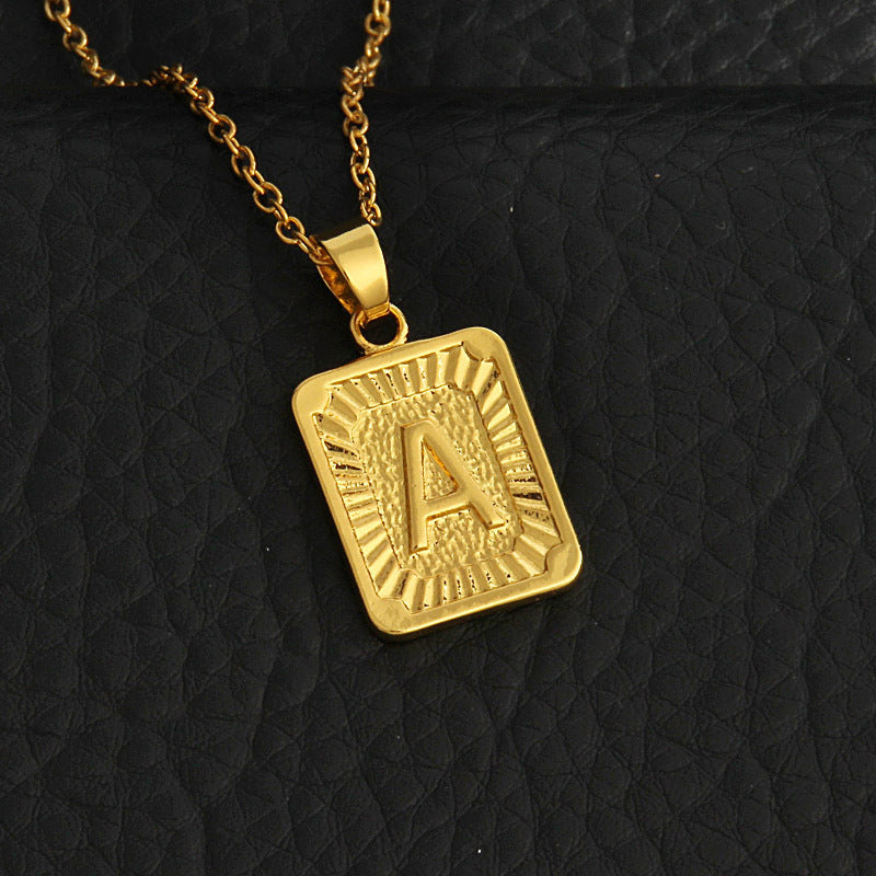 Gold letter necklace