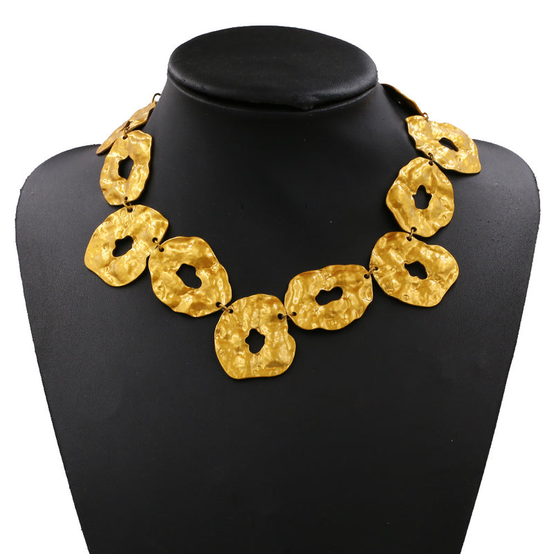 Irregular shape gold necklace