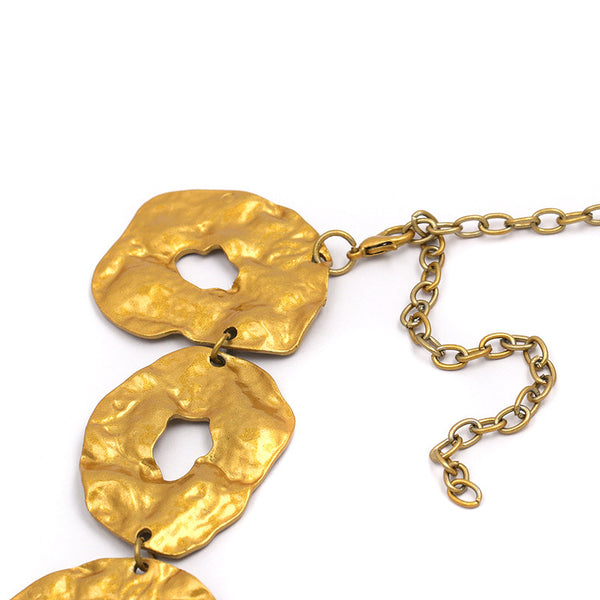 Irregular shape gold necklace