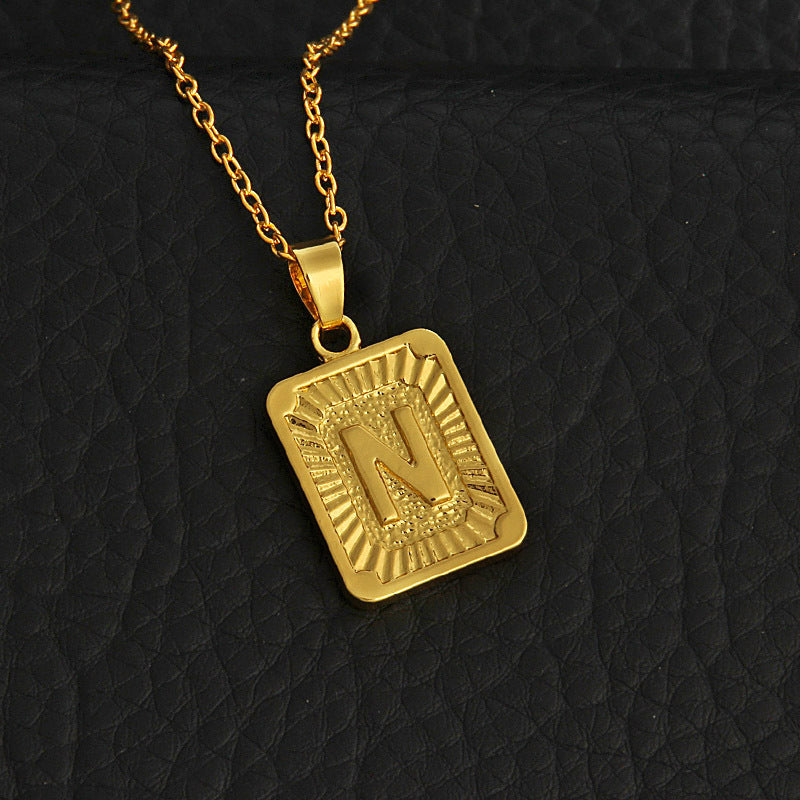 Gold letter necklace