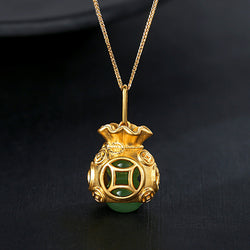 Vietnamese Sand Gold Antique Gold Collarbone Necklace