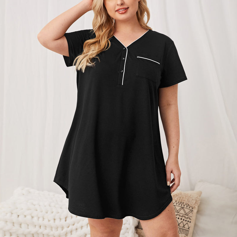 Women's Dressing Gown Plus-sized Modal Rayon Short Sleeve