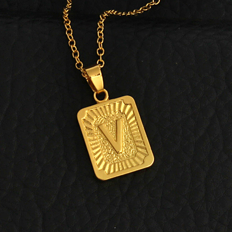 Gold letter necklace