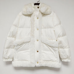 New Fashion Fur Collar Stitching White Temperament Commuter Stand-up Collar Down Jacket Women